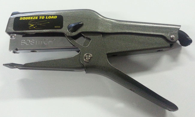 How do you load a Bostitch stapler?