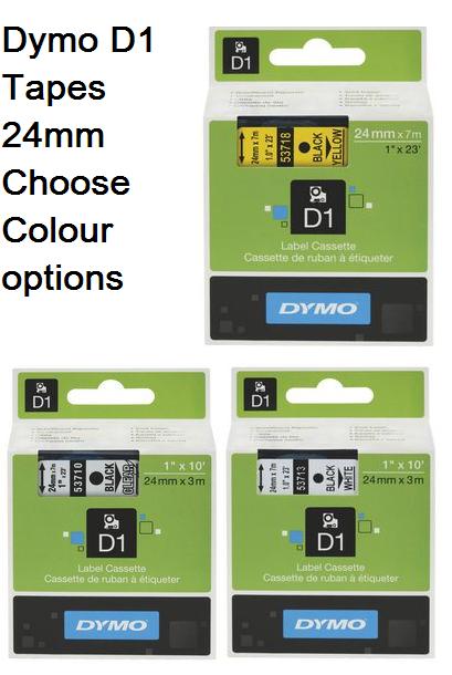 tape cartridge 53718 black on yellow background 24mm x 7m for D1 DYMO labeller