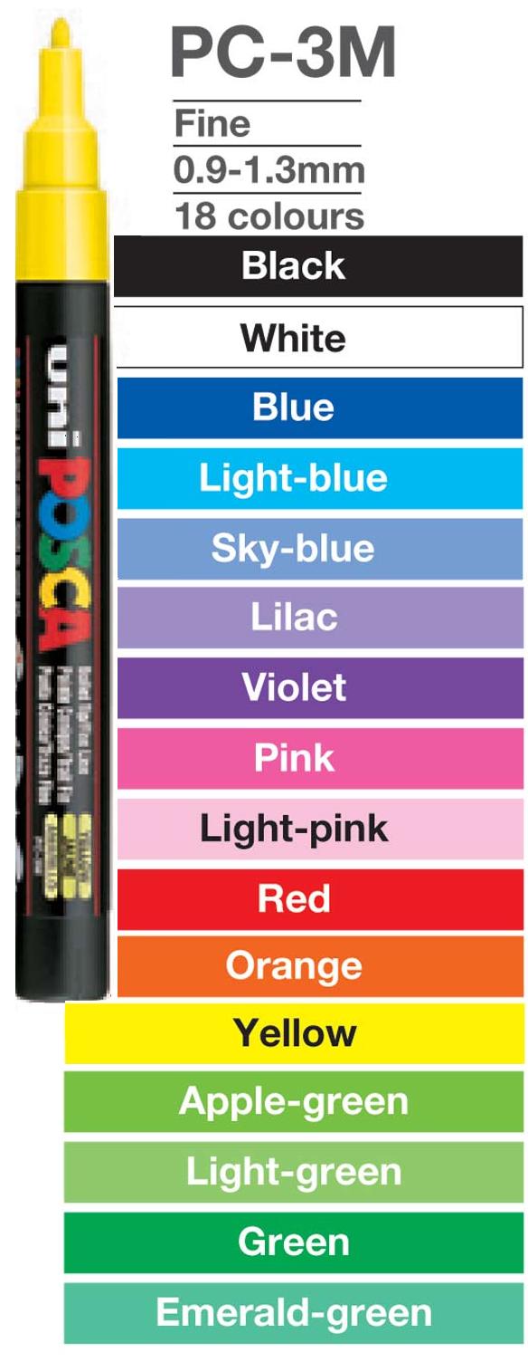 Posca Markers Color Chart